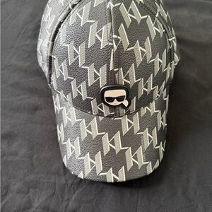 Karl Lagerfeld Monogram Black and Gray Hat